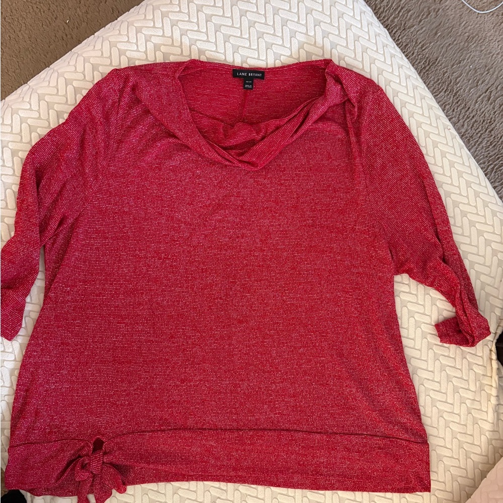Lane Bryant Women’s Red Cowl neck shirt